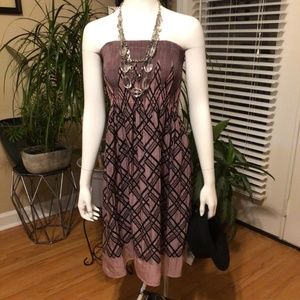 Pink and black fun and flirty sundress or spice it up and wear as a skirt